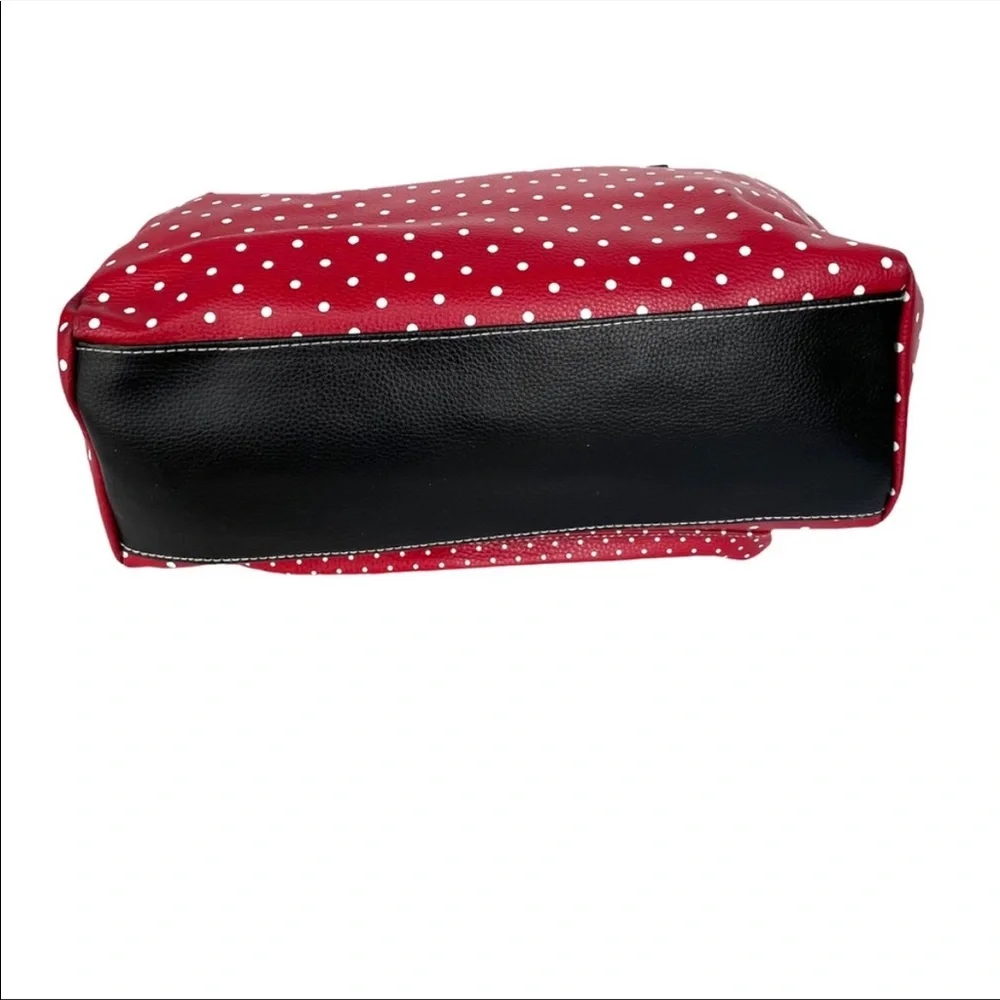 Disney Parks Minnie Mouse Red & White Polka Dot Vegan Leather Handbag - Picture 4 of 13